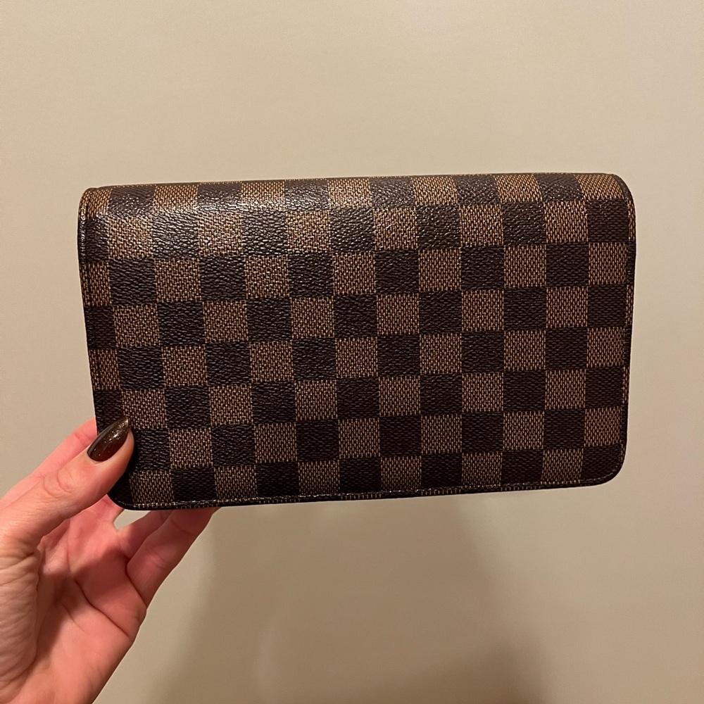 Fashion Checkered Brown cross body bag/Wallet/Clutch